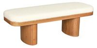 Olaf White Boucle Wooden Bench